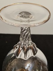 Set/2 Italian Gold Gilded Crystal Glass Goblets