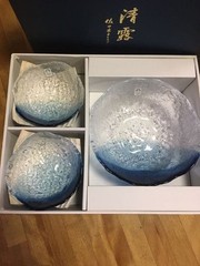 TOYO-SASAKI GLASS Bowl(20.5×7.5cm/8.07×2.95″)/Bowl*5(13×4.5cm/5.11×1.77″) set