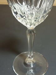 Vintage LUMINARC Diamond Pattern Clear Crystal Stemware Red White Wine Glass