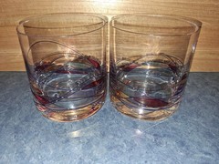 2 Luminescence Romania Milano Whiskey Glasses-Stained Glass-3.5″×3.25″-Clean!!!