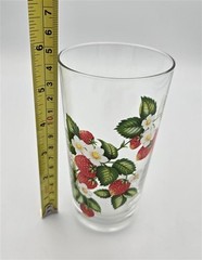 Set of 2 Vtg Strawberry Glasses, 1970s Highball Tumblers, West Virginia Glasses