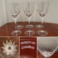 Set of 6 MARQUIS by WATERFORD CRYSTAL Claria 8 oz. Wine Glasses 7-7/8″ IRELAND
