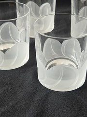 4 Cristal D’Arques J G Durand FLORENCE Frosted Old Fashioned Glasses France