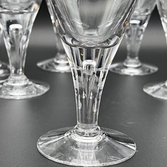 7 Skruf Clear Teardrop Air Bubble 6 oz Stockholm Wine Glasses 5 3/4″ Holiday