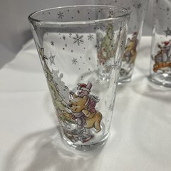Disney Winnie the Pooh Holiday Glasses Set 4 Christmas Tree 6″ Tigger Eeyore Pig