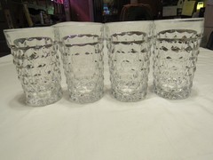 4 – Fostoria AMERICAN Cubist 5 1/4″ FLAT ICED TEA GLASSES