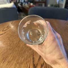 Clear Tumblers Pastel Floral Vine Pattern Drinking Glasses Vintage Set Of 4