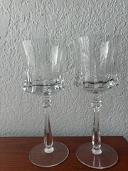 2 Mikasa Crystal Goblets Water Wine 8 3/8″ Marquis Pattern 8 Oz 8.75” T