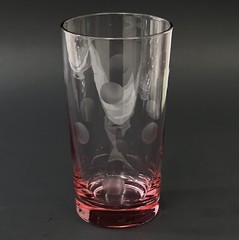 VTG Waterford Marquis Crystal PINK POLKA DOT Highball Glass 6 3/8″
