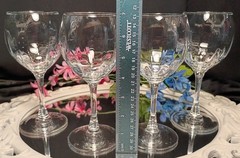 4 Optic Rib Clear Crystal Round Wine Glasses Goblets Hocks Set