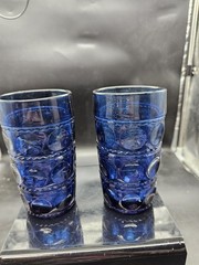 Tiara 14 Oz Flat Iced Tea Glasses/Tumblers In The Crown Imperial Blue Lot (2)