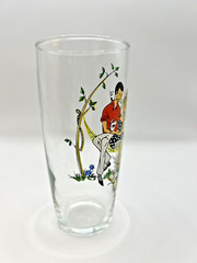 Vintage Mid-Century Retro Couple Glass 8 oz.