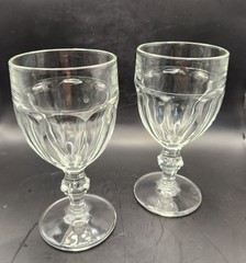 Vintage Set of 2 Libbey Gibraltar Duratuff 12 oz Water Wine Goblets Glasses
