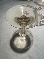 RARE SET OF 3 HEISEY OLD DOMINION SAHARA YELLOW CHAMPAGNE TALL SHERBET GLASSES