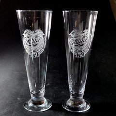 WATERFORD Marquis VINTAGE PILSNER, MILLER BEER 150, 9 1/4″, 20 oz, 2PCS