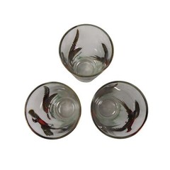 Lot Of 3 Vintage Hazel Atlas Glass 10oz. Tumbler Flying Pheasants