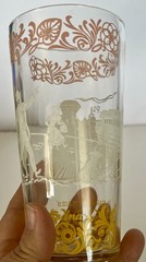 VTG Hazel Atlas Glass Tumbler “Americana” “To Far-Away Places» Nostalgia Theme