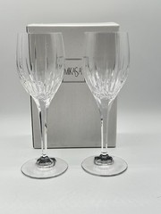 Mikasa ARTIC LIGHTS Crystal Water Goblet Set of 2 Boxed