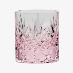 K9 Crystal Whisky Glass Sparkling Hand Cut Floral Glass Pink Color Gift 8oz 1PC