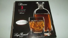 Rossini Italy Whiskey decanter plus 2 x tumblers New with tiny defect