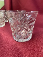 7 Anchor Hocking Clear Oatmeal Flared 3” Tumbler Glass Vintage