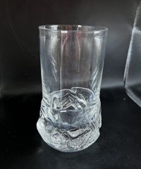 Daum Crystal Ice Cube Pattern Tumblers Glass(es) 5.5″ Gorgeous European Pattern