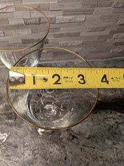 Vtg Luminarc 4 Maria Gold Rim Stemmed 10.5 oz Wine Glasses/Goblets Durand USA