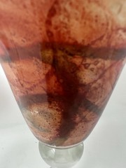 Hand Blown Goblets Stemware Stone Look Vintage Rare Earthtones Rustic Elegance
