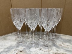 12 Vintage Mikasa Uptown Water Goblet Cut Crystal Wine Glasses Dinner Set 8-1/8″