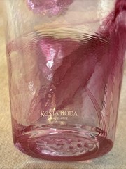 8 Kosta Boda Pink Swirl Mine Tumblers Ulrica Hydman-Vallien UHV Art Glass Sweden
