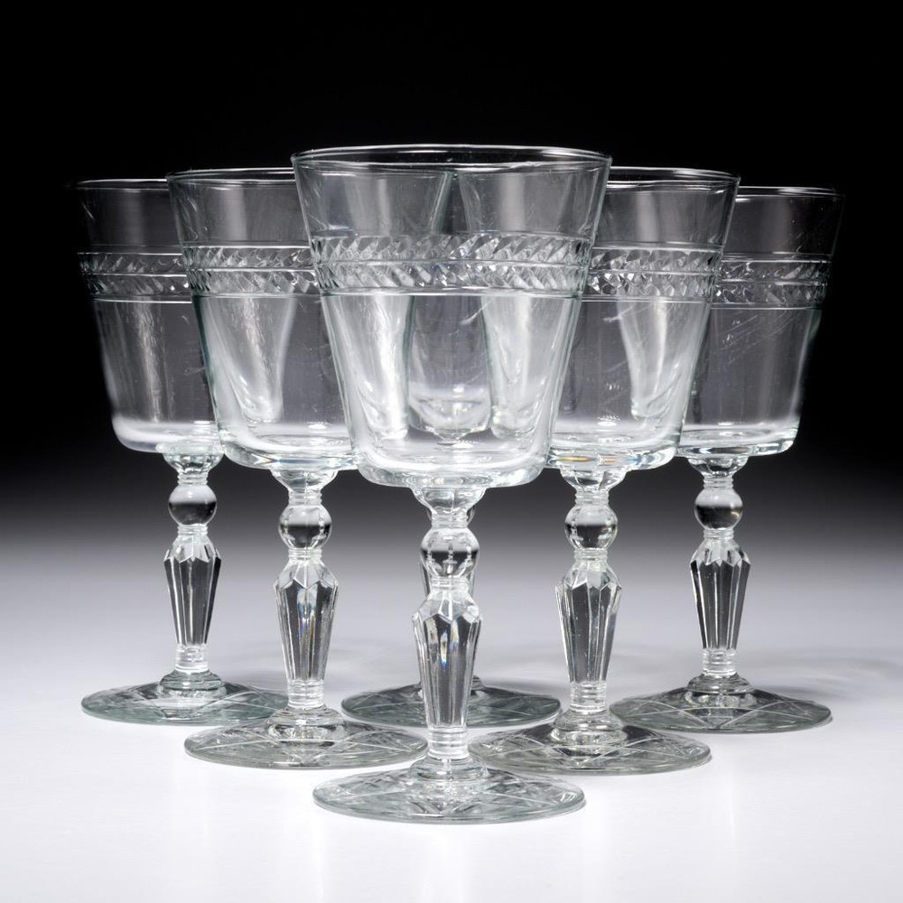 Rock Sharpe Jefferson Star of David Water Wine Goblet Glasses 6pc Lot 7″h