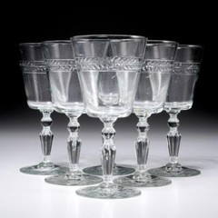 Rock Sharpe Jefferson Star of David Water Wine Goblet Glasses 6pc Lot 7″h