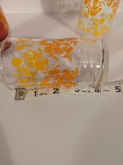 Vintage Orange Floral Juice Glasses Set of 4 Retro 1970s Drinking Glasses 4″