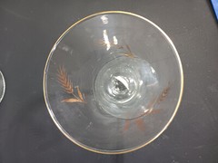 Vintage Libbey Gold Wheat Wine Cocktail Crystal Drinking Glasses Set of 6