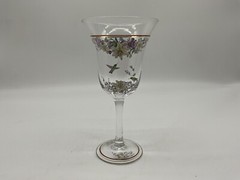 Wine Glasses by Lena Lui Stunning Set of 4 Sparkling Bouquets Hand Painted
