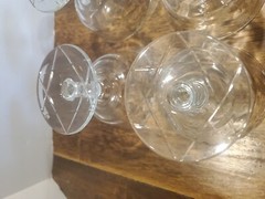 Vintage 1940s Etched Rock Sharpe Dessert Sherbet Glasses Star Bottom Set of 6