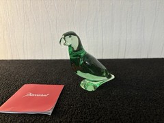 Light Green Parakeets / Parrots In Baccarat Crystal