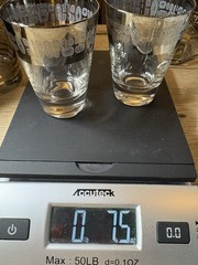 MCM Atomic Silver Band Double Shot Glasses Barware Set of 2 Vintage Barware