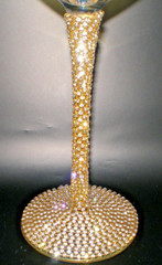 2 Crystal rhinestone stem wine iridescent goblets 10″ tall Great Valentines Day