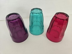 3 Pasabahce Palaks Vintage Jewel Tone 4.25″ Drinking Juice Glasses FREE SHIPPING