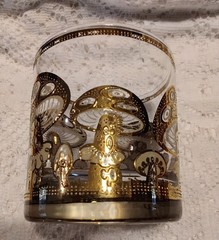 Culver 22K Gold Mushroom Lowball Drinking Glass MCM