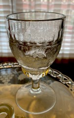 Antique ,Strawberry Falcon Water / Wine Goblets . Set Of 3 !