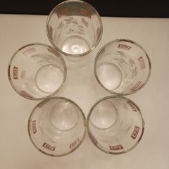 Tumblers Glasses Set of 14 Anchor Hocking MCM White Hibiscus Gold Grecian Key