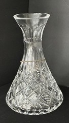 Waterford LISMORE Carafé Bottom Vertical Cut with Stopper and Copper Bourbon Tag