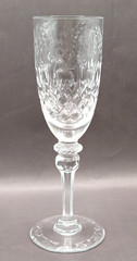 One (1) Rogaska Gallia Etched Crystal 8.25″ Tall Fluted Champagne Glass
