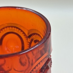 Vintage L.E. Smith Moon & Stars Amberina Goblets 5.75″ Set of 4