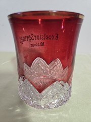 Victorian Ruby Flashed 3.75 Inch Philadelphia Souvenir,Excelsior Springs.