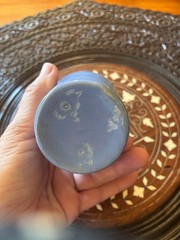 Vintage Bauer Pottery Ceramic Light Blue Delph 8 oz Tumbler Ring Ware 3.5”