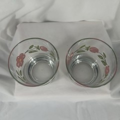 2 Franciscan Desert Rose Glass Hand Painted Tiffin Vintage 2 Set Juice Rocks