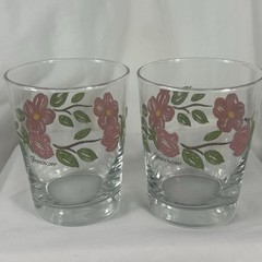 2 Franciscan Desert Rose Glass Hand Painted Tiffin Vintage 2 Set Juice Rocks